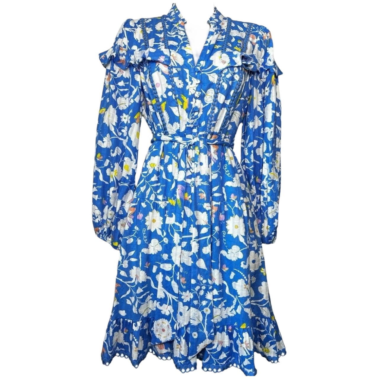 Diane von Furstenberg Chicago Floral Lace Tiered Mini Dress - US4 (UK8)