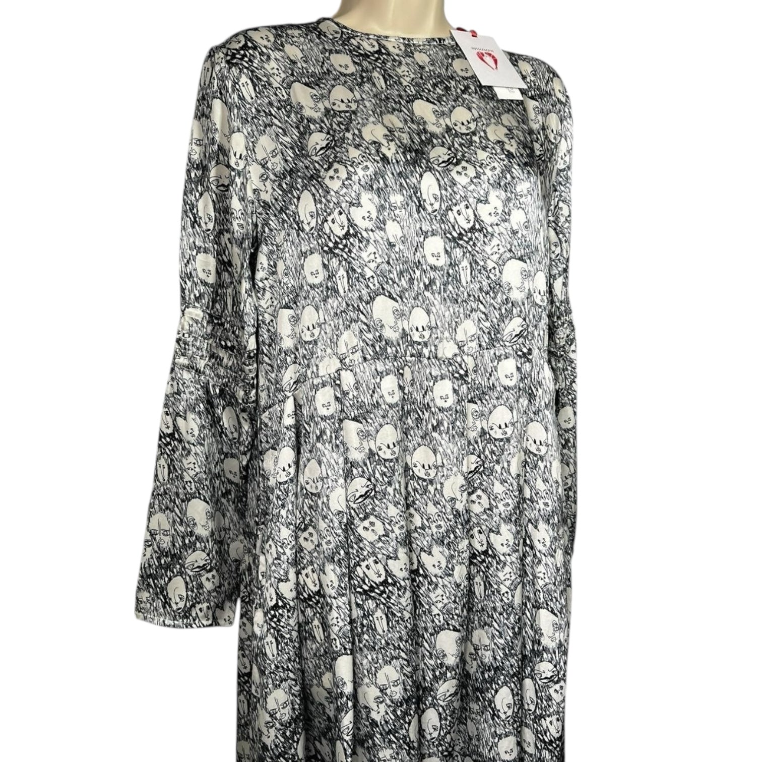 Shrimps Silk Pleated Face Print Dress – UK8 – pre-loved