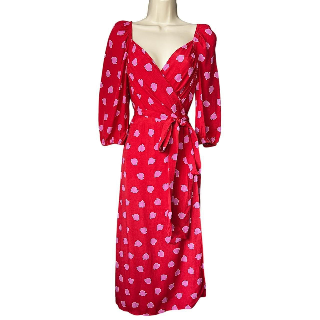 Diane Von Furstenberg Battista Petal Print Wrap Dress – US6 (UK10)