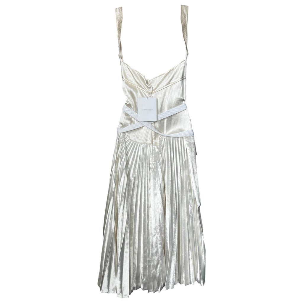 Victoria Beckham Silk Velvet Bustier Midi Dress – UK10 – pre-loved