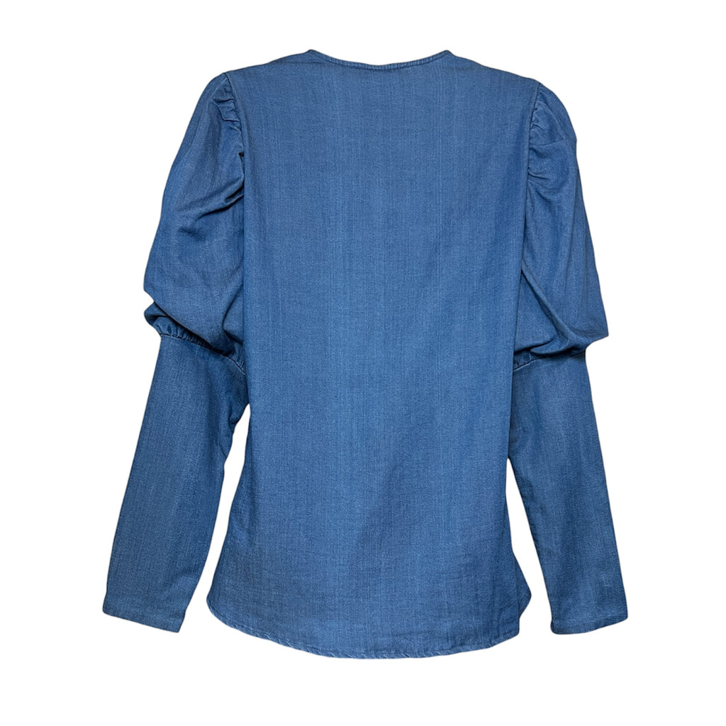 Cras Copenhagen Chambray Embellished Blouse – Size 38 (M) – pre-loved
