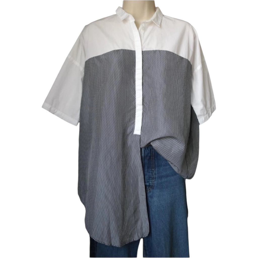 MaxMara Weekend Silk Cotton Striped Shirt – UK10 – pre-loved