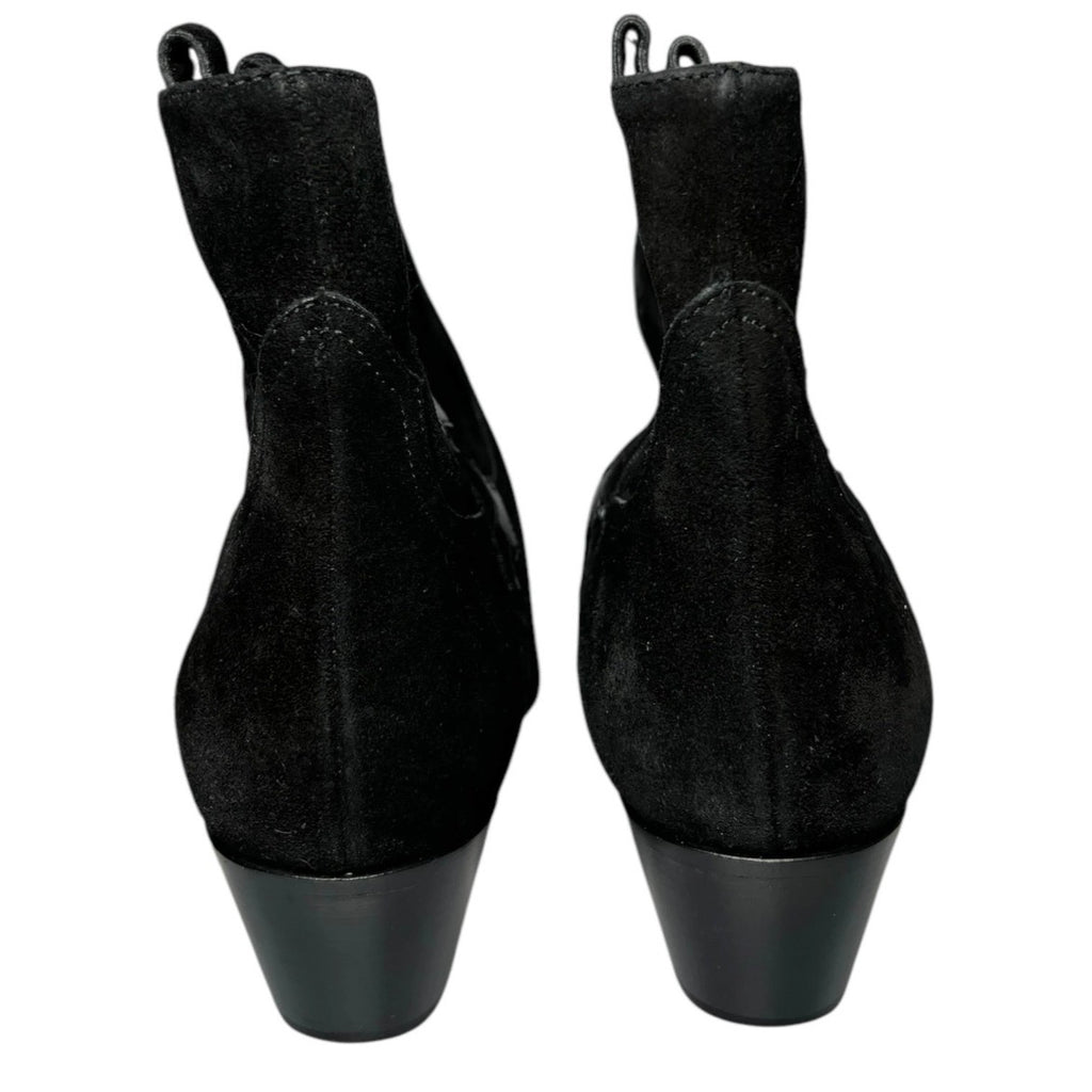 Saint Laurent Rock 40 Western Ankle Boots Black Suede Star Detail - EU37