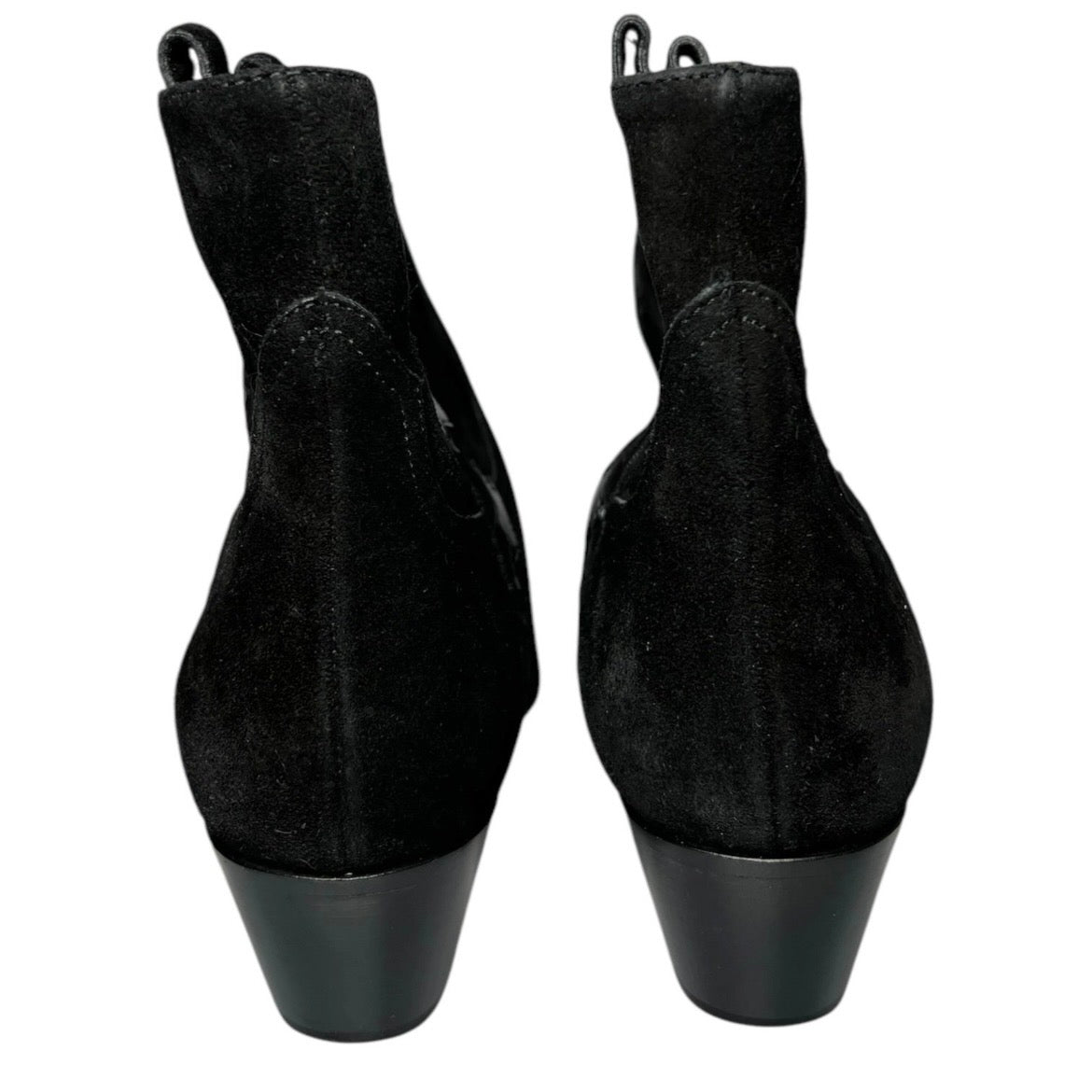 Saint Laurent Rock 40 Western Ankle Boots Black Suede Star Detail - EU37