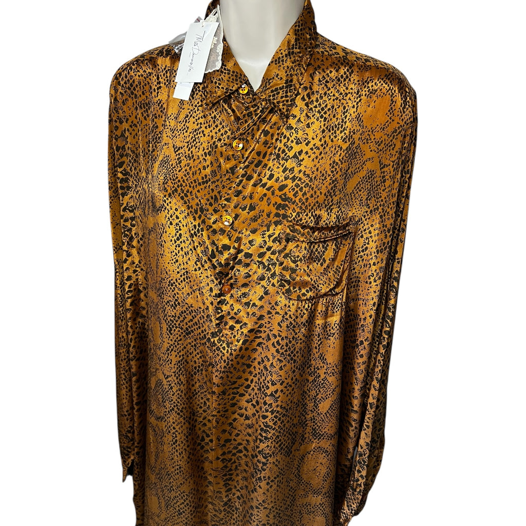 Mes Demoiselles Snake Print Kaftan Shirt Dress – FR38