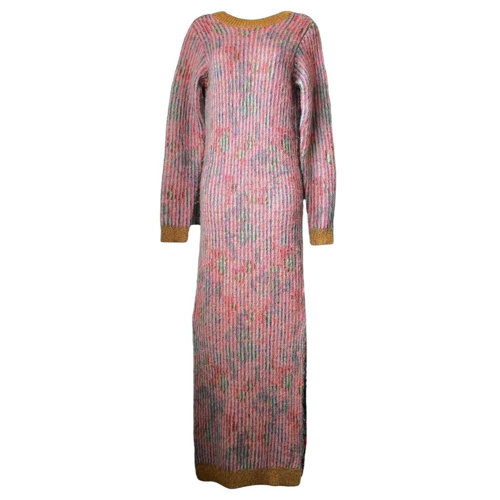 Remain Birger Wool & Kid Mohair Jacquard Knit Open Back Midi Dress – DE36 (UK10) – pre-loved