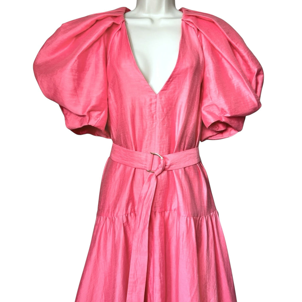 Acler Warner Linen Long Dress – Pink Rose, UK12 – pre-loved