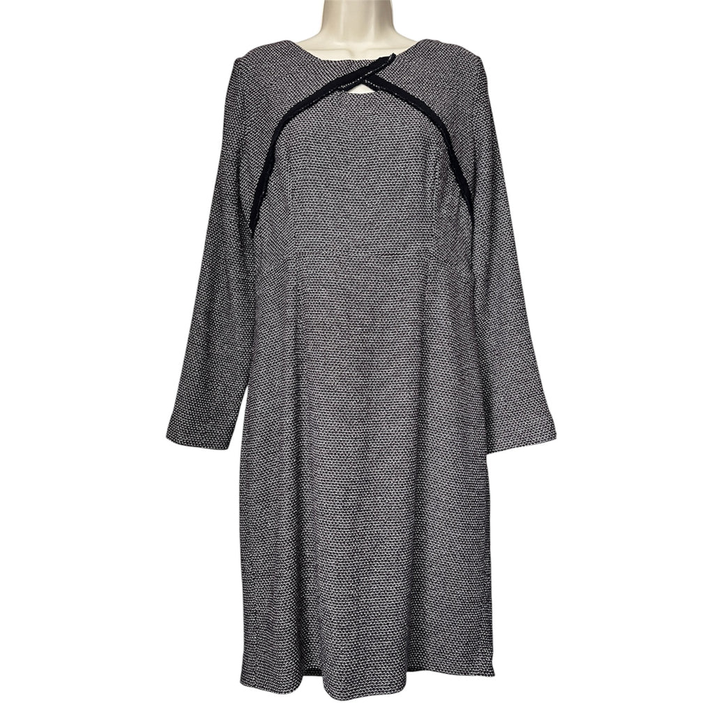 The Fold Tweed Cut-Out Midi Dress – UK14 – pre-loved