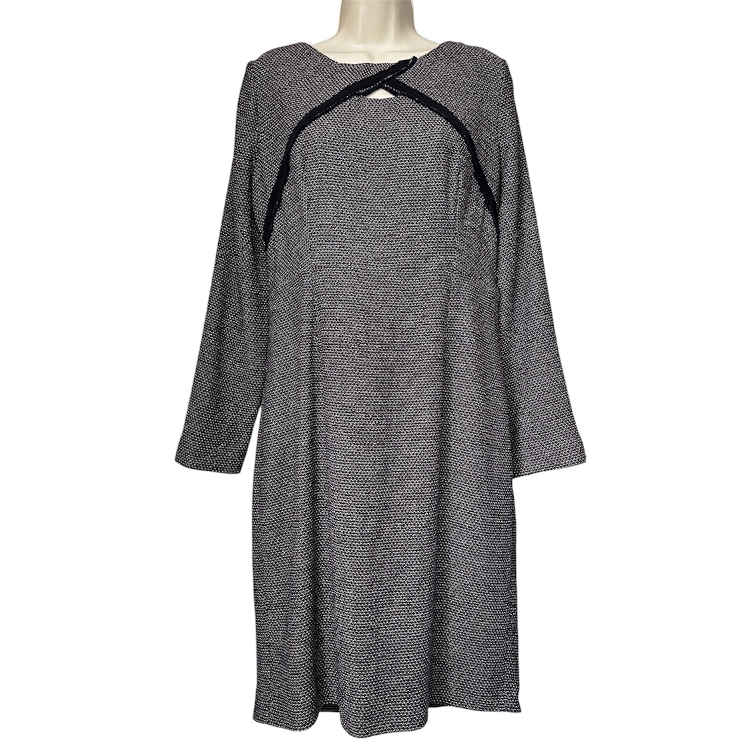 The Fold Tweed Cut-Out Midi Dress – UK14 – pre-loved