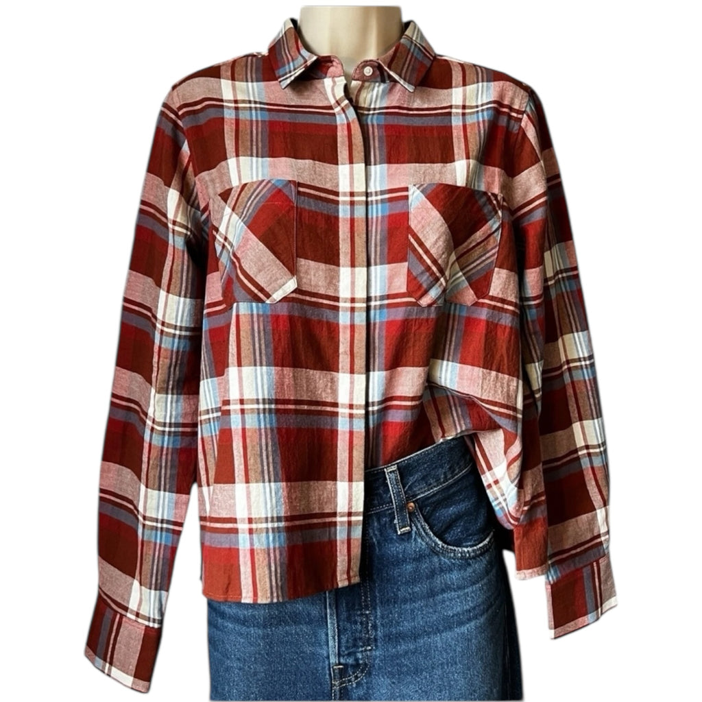Chloé Stora Flannel Plaid Cropped Shirt – FR36 / UK8 – pre-loved