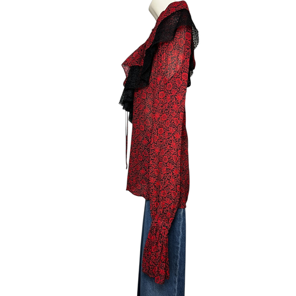 Philosophy di Lorenzo Serafini Frill Lace Yoke Blouse – UK10