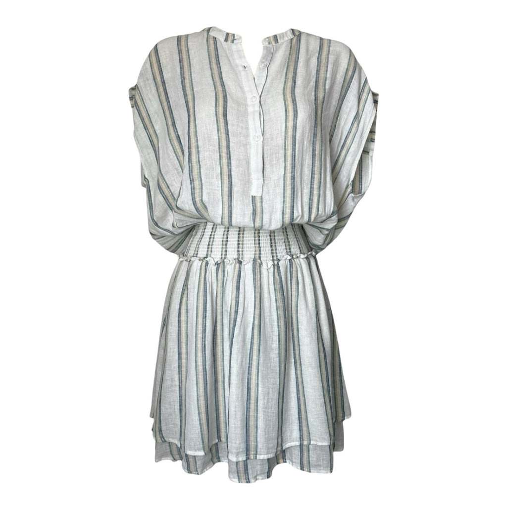 Rails Striped Linen Smocked Tiered Mini Dress – S – pre-loved