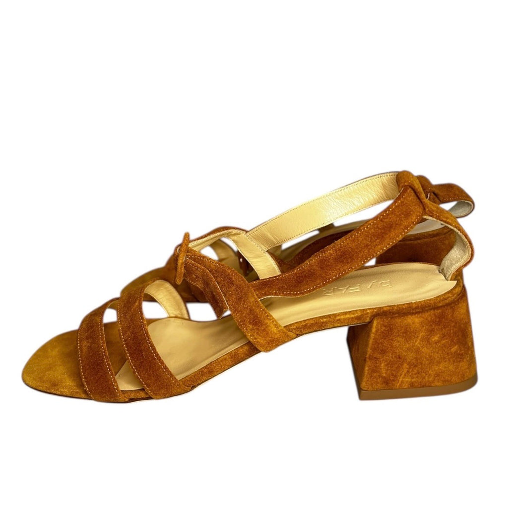 By Far Cuba Suede Block Heel Sandals – Brown, EU 40