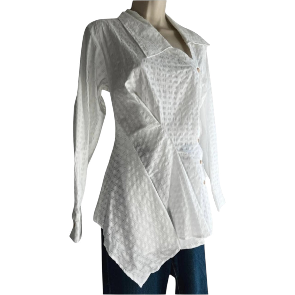 Palmer//Harding White Asymmetric Button-Down Shirt – UK6 – pre-loved