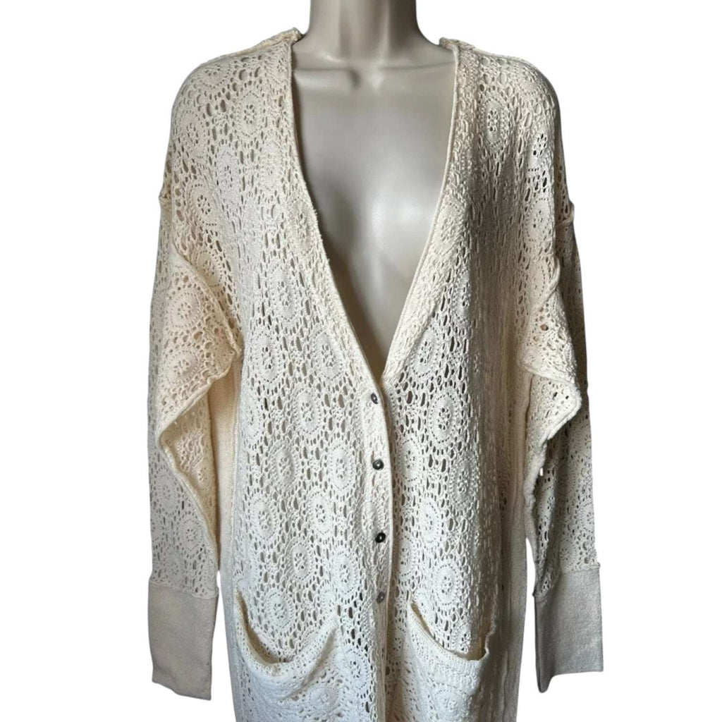 Free People Crochet Lace Duster Cardigan - S – pre-loved