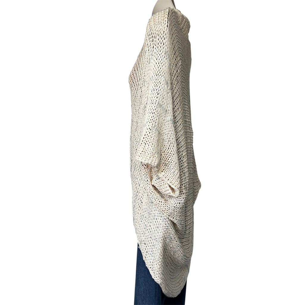 Theory Open Cotton Yarn Oversized Metallic Shrug Cardigan – L – pre-loved