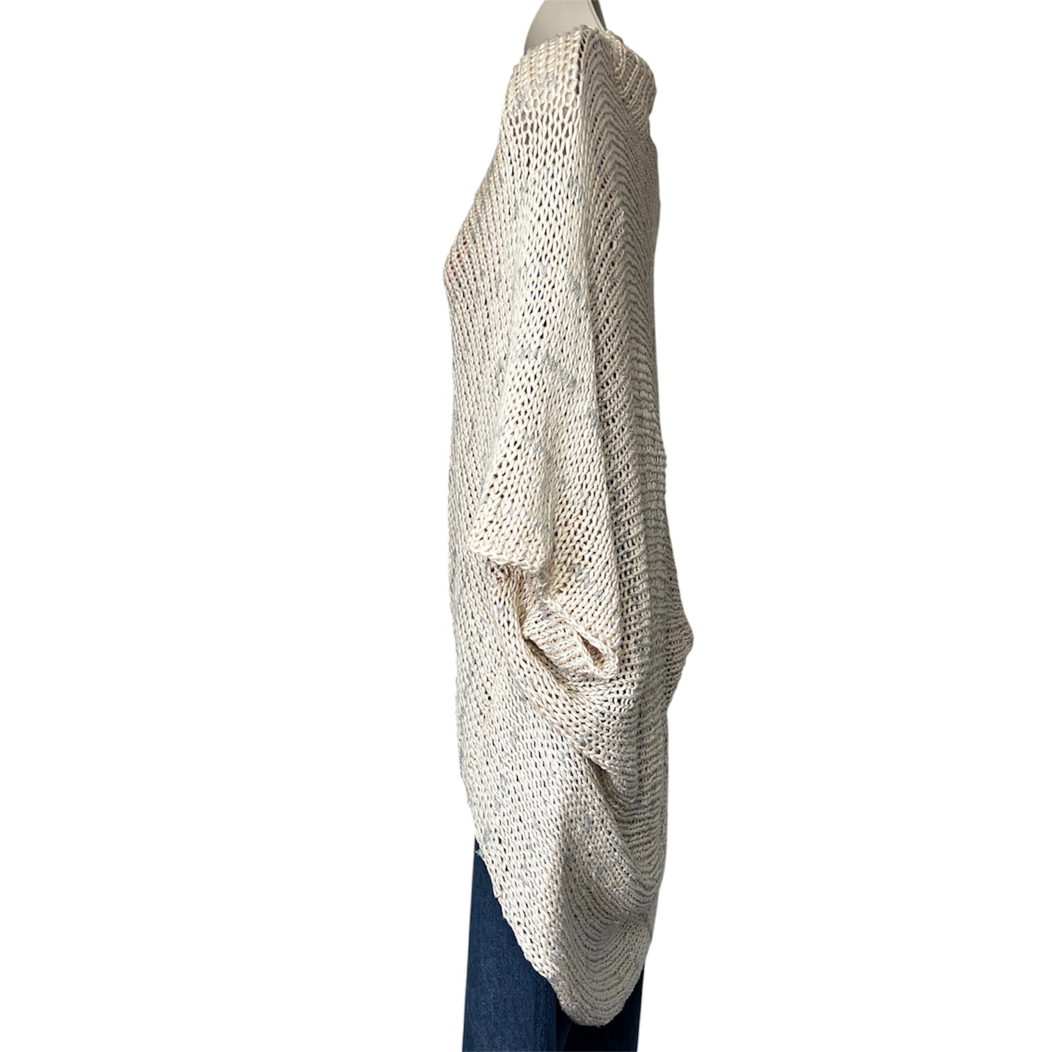 Theory Open Cotton Yarn Oversized Metallic Shrug Cardigan – L – pre-loved