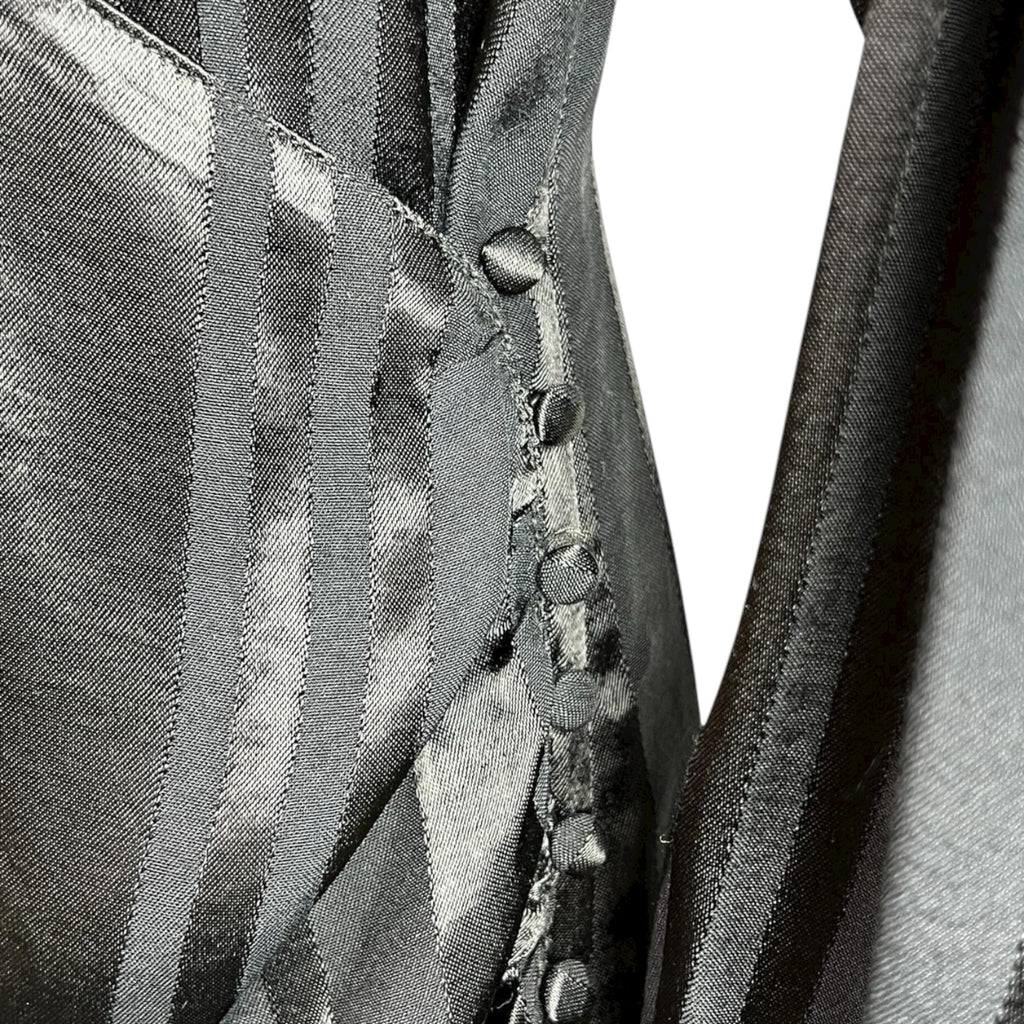 Anine Bing Black Satin-Jacquard Wrap Mini Dress – M – pre-loved