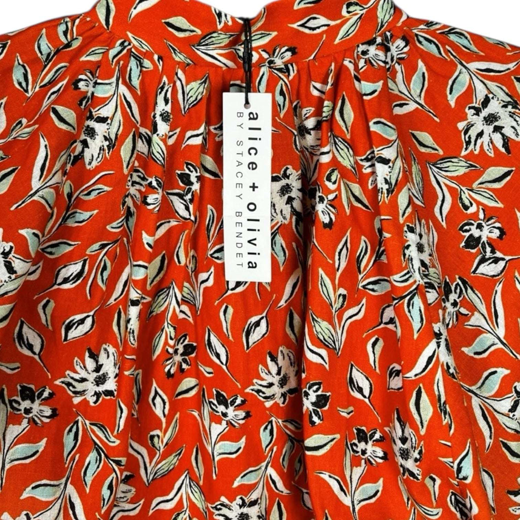 Alice + Olivia Floral Linen Long Sleeves Mini Dress – US6 (UK10)