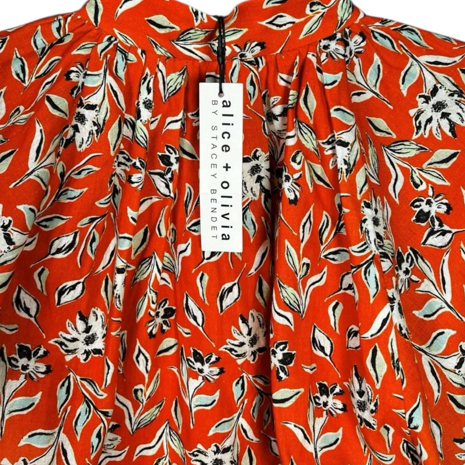 Alice + Olivia Floral Linen Long Sleeves Mini Dress – US6 (UK10)