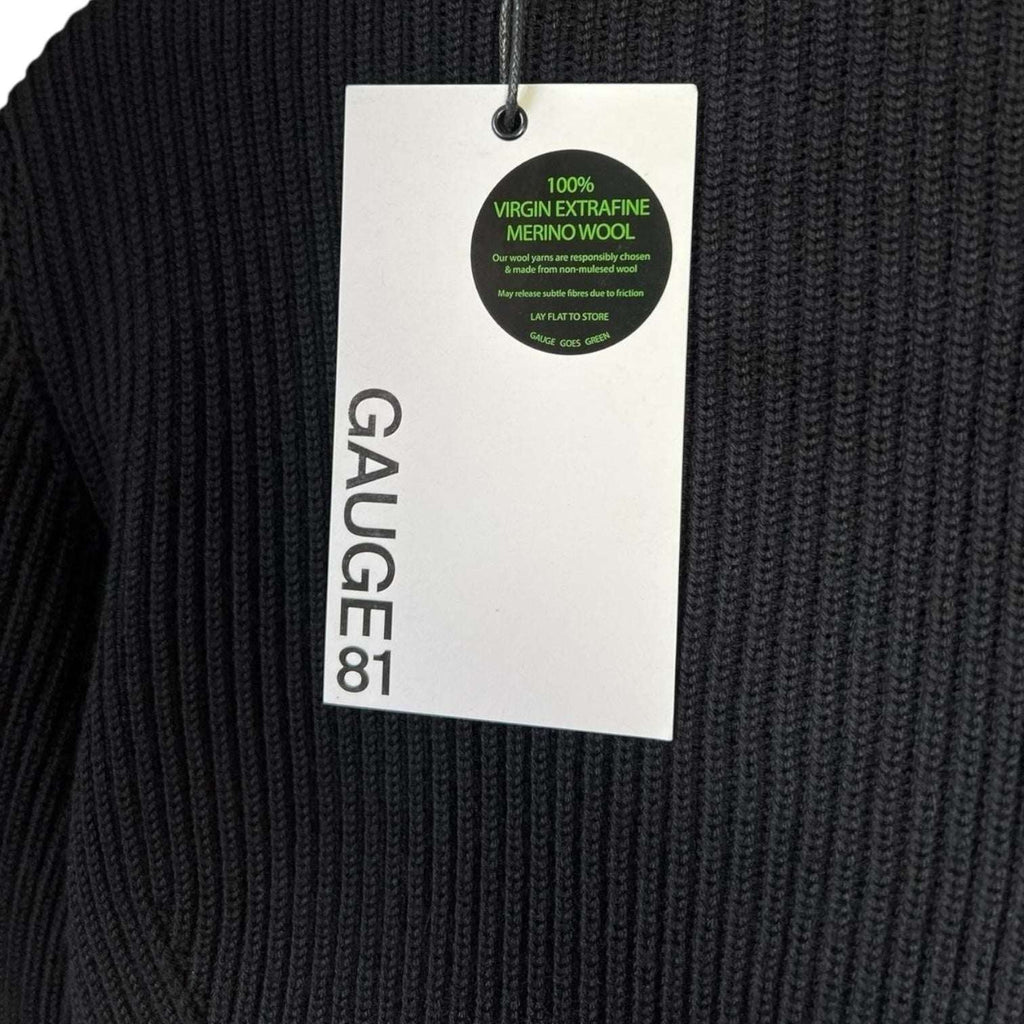 Gauge81 Deep V Neck Wool Cropped Ribbed Jumper – L – pre-loved