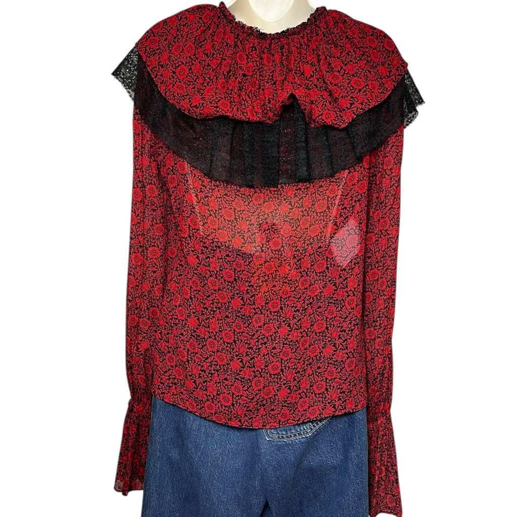 Philosophy di Lorenzo Serafini Frill Lace Yoke Blouse – UK10