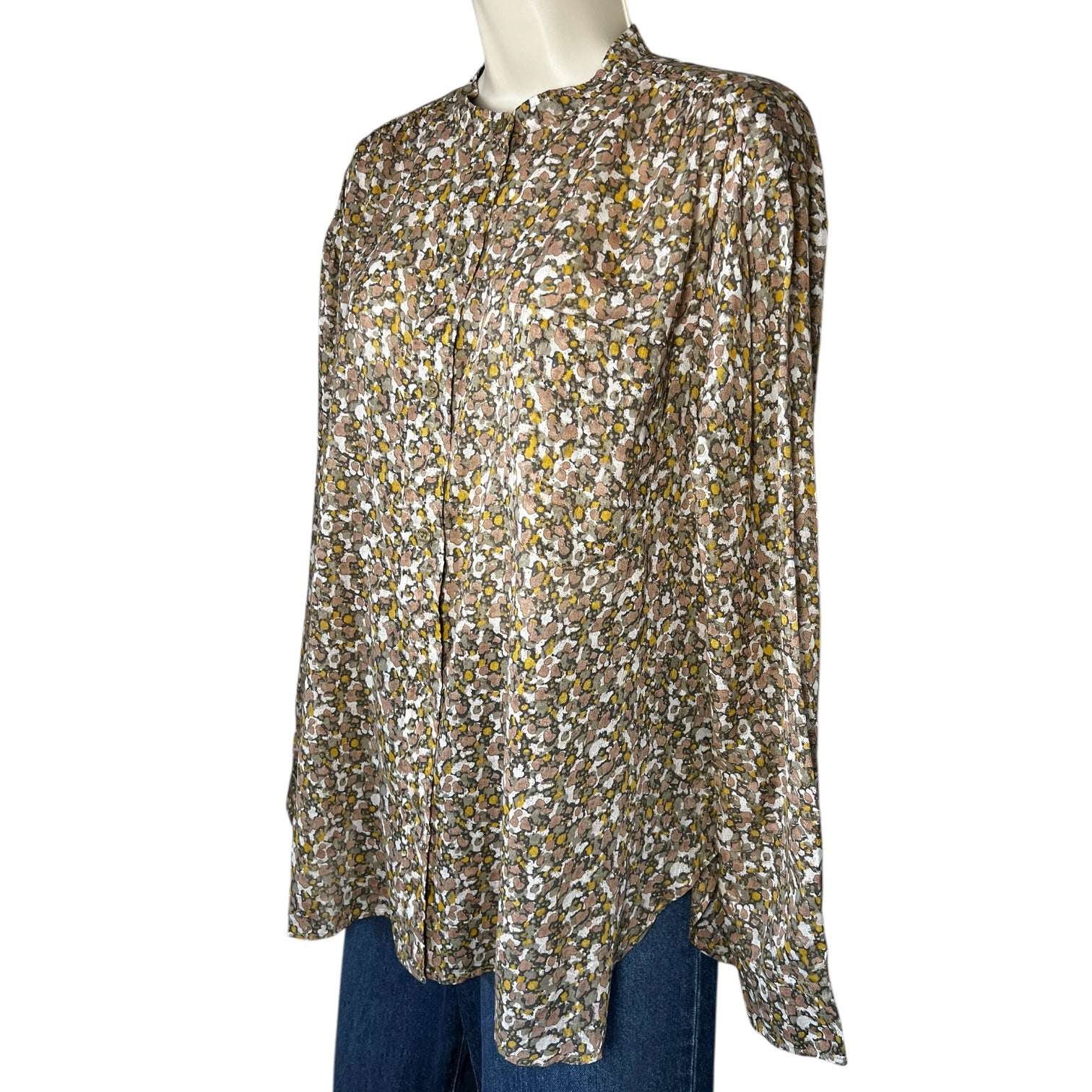 Isabel Marant Étoile Mexika Floral Collarless Boho Prairie Shirt – FR38 (UK10)