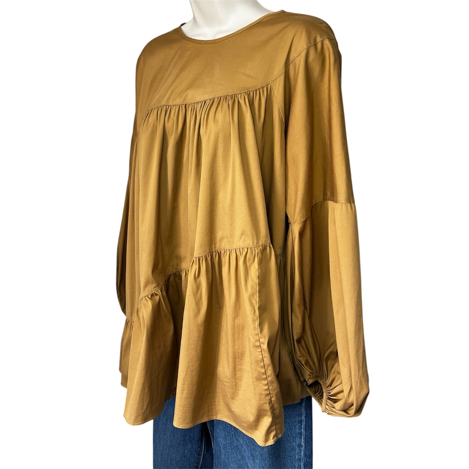 Lee Mathews Tiered Oversized Cotton Shirt - Size 3 (UK12 / US8)