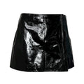P.A.R.O.S.H. Black Patent Leather Mini Skirt – Zip, XS – pre-loved