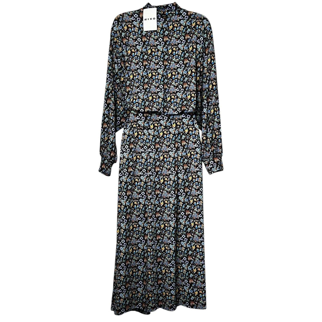Rixo Marina Stretch Jersey Turtleneck Midi Dress – UK12 / M – pre-loved