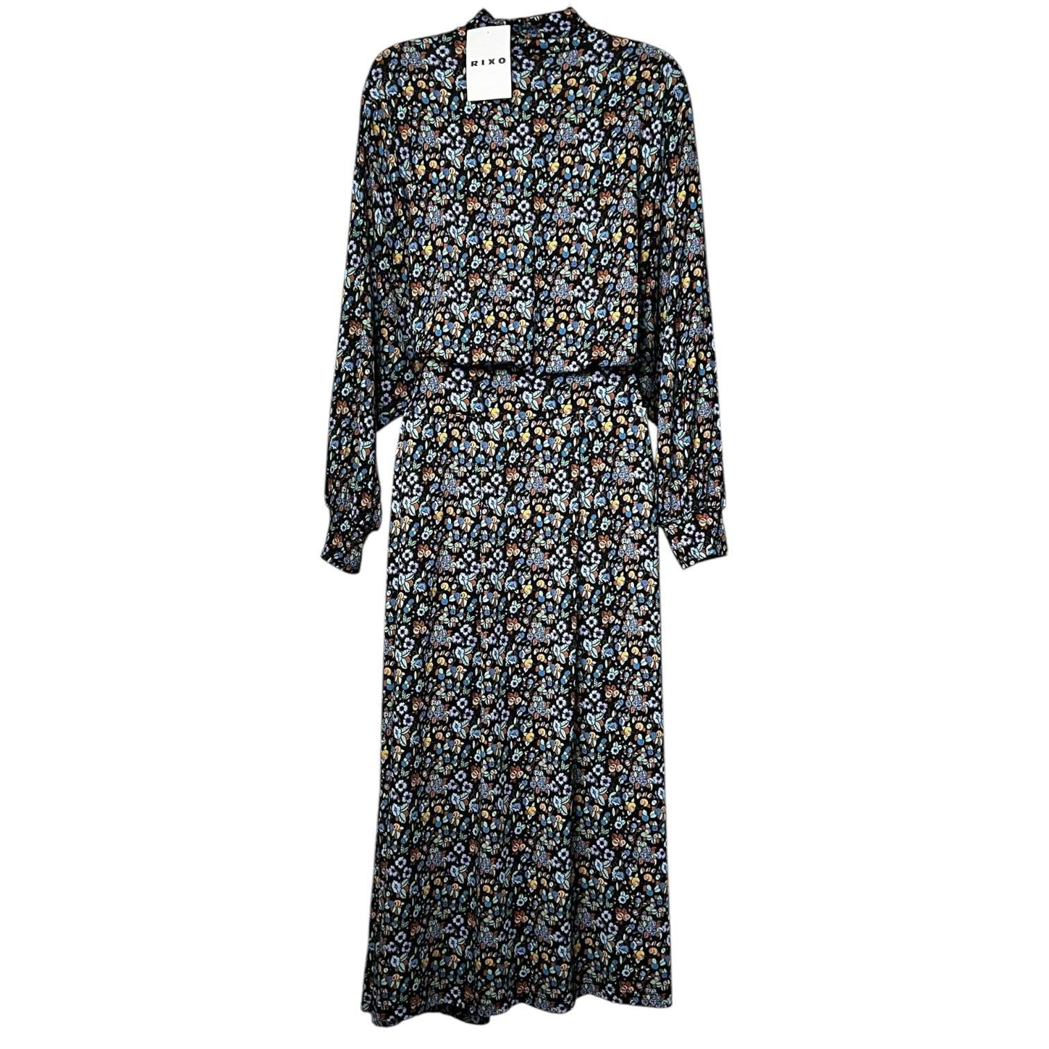 Rixo Marina Stretch Jersey Turtleneck Midi Dress – UK12 / M – pre-loved