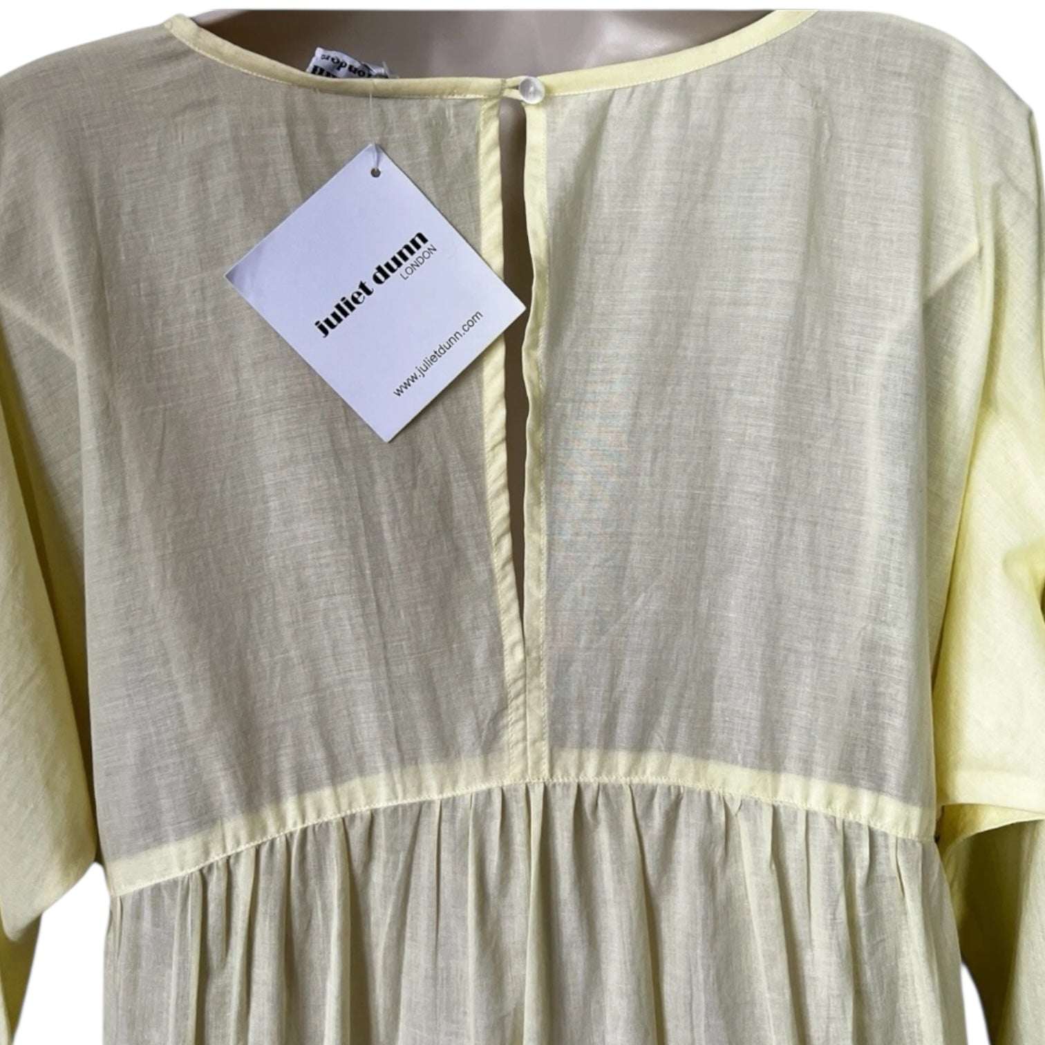Juliet Dunn Cotton Embroidered Mini Batwing Dress – Size 1 (UK8) – pre-loved