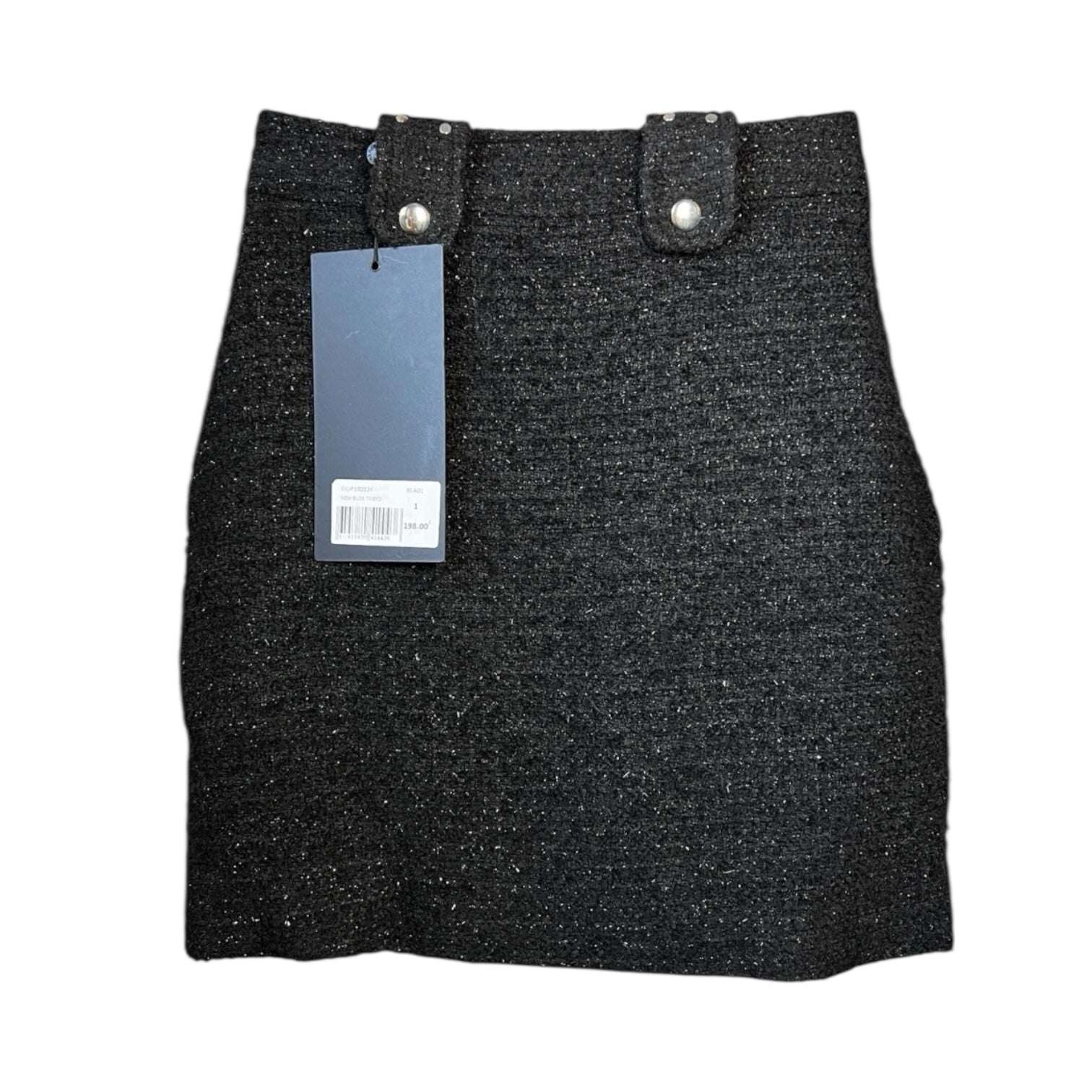The Kooples Metallic Tweed High-Rise Front Zip Mini Skirt - Sz 1 (UK8) – pre-loved