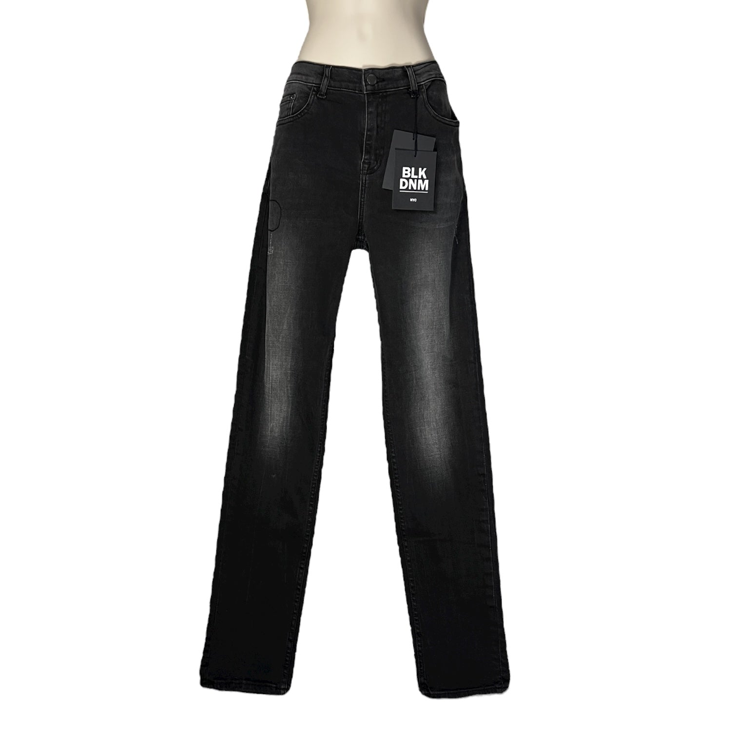 BLK DNM 22 BFPDJ49 Maurice Black Mid-Rise Skinny Jeans – W32 L32