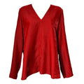 Forte Forte Ribbed Corduroy V-Neck Shirt – Cameo Red, Side Slits, Relaxed Fit, Sz 1 – pre-loved
