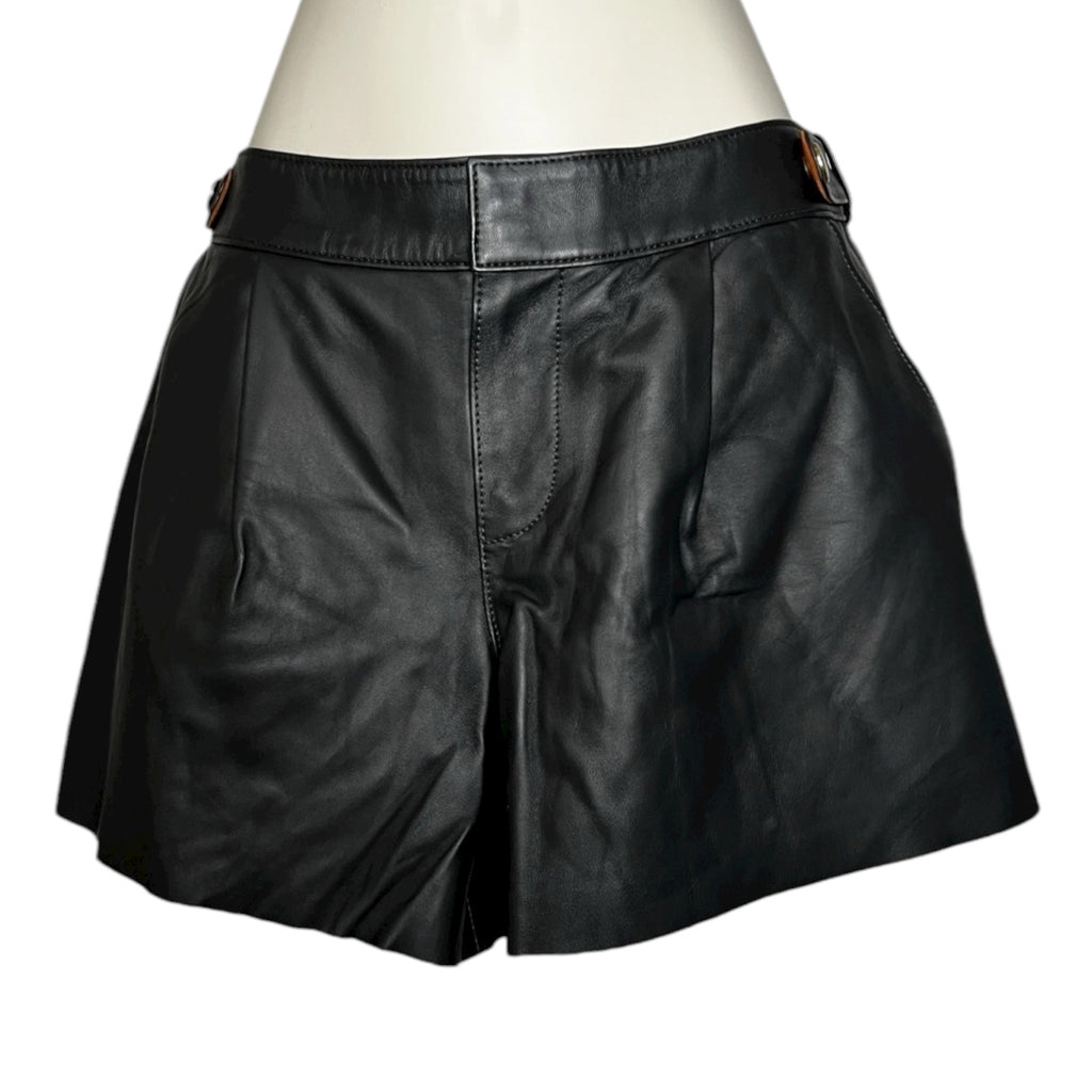 Coach Black Lamb Leather Mini Shorts – US2 (UK6) – pre-loved