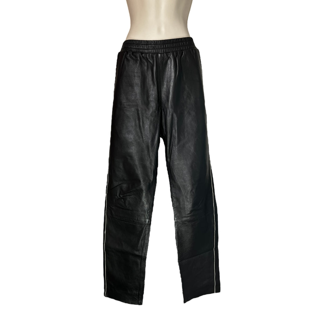 Maje Leather Tuxedo Stripe Jogger Pants – UK8 (Based on Measurements) – pre-loved