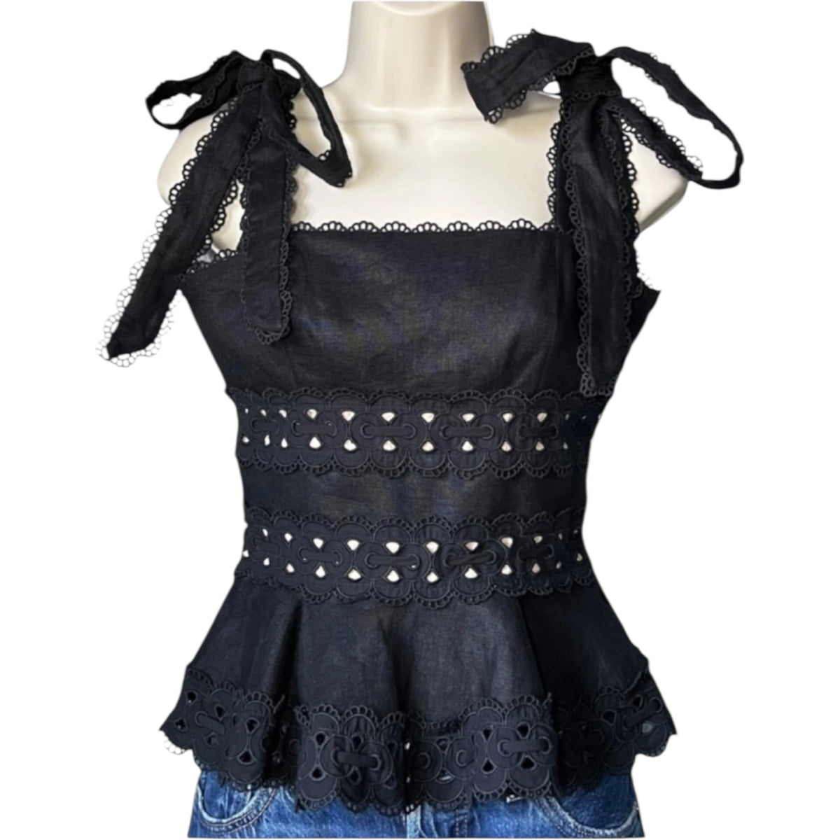 Zimmermann Kirra Linen Peplum Top – Size 0 (UK8) – pre-loved