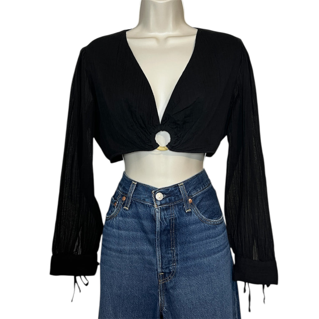 Antik Batik Cotton Muslin Ring Crop Top – M – pre-loved