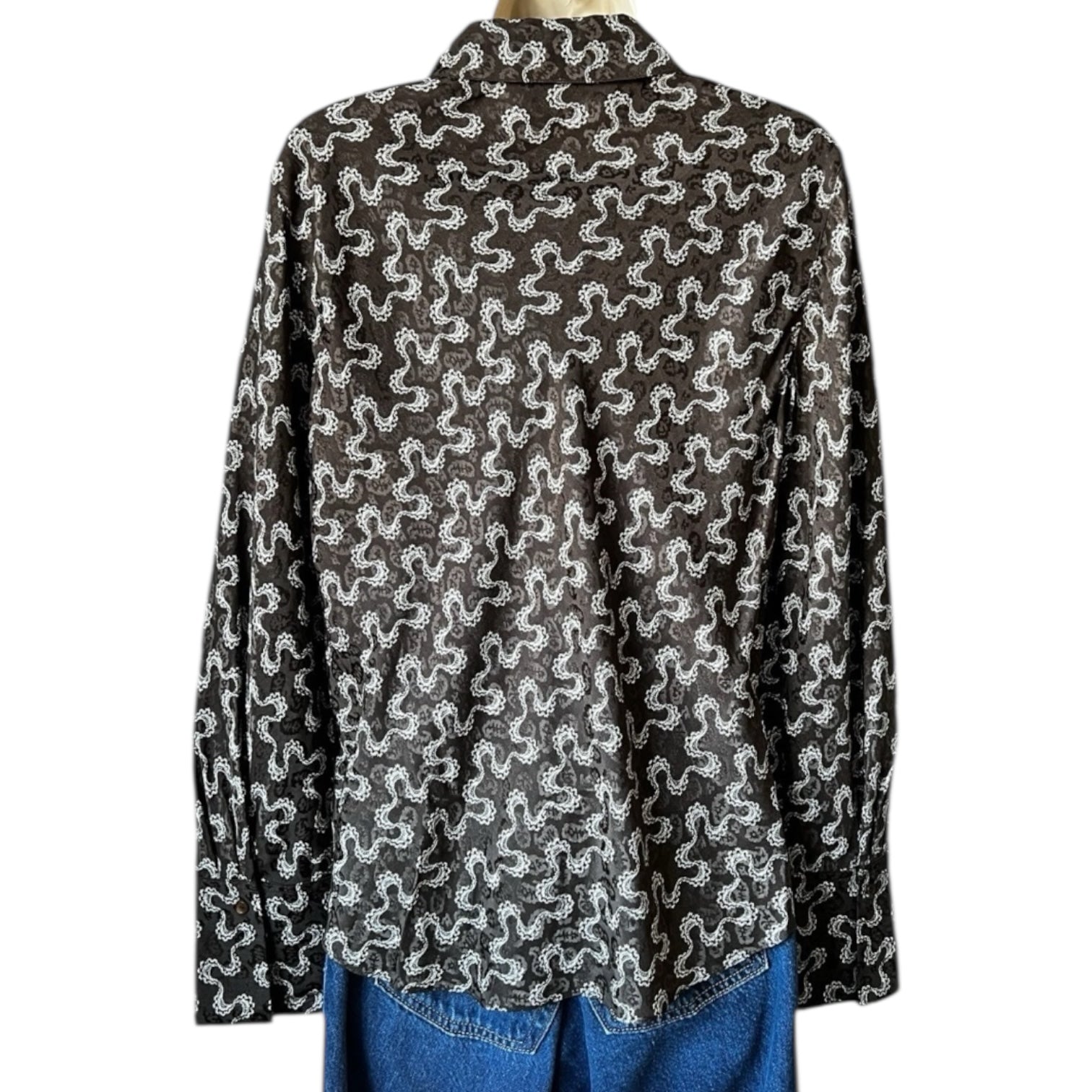 Rebecca Taylor Silk Jacquard Shirt – M – pre-loved