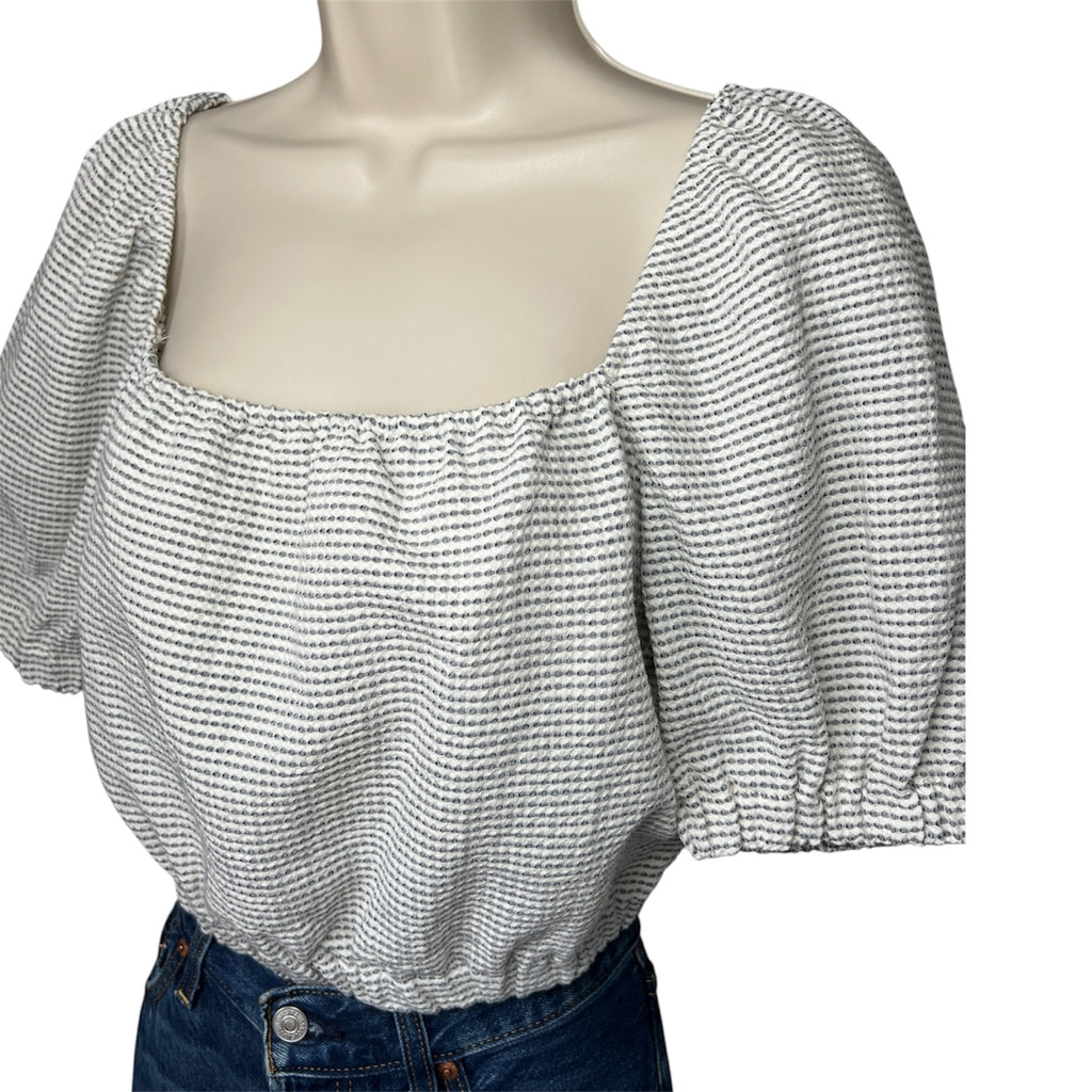 Casa Raki Organic Cotton Seersucker Crop Top – XS – pre-loved