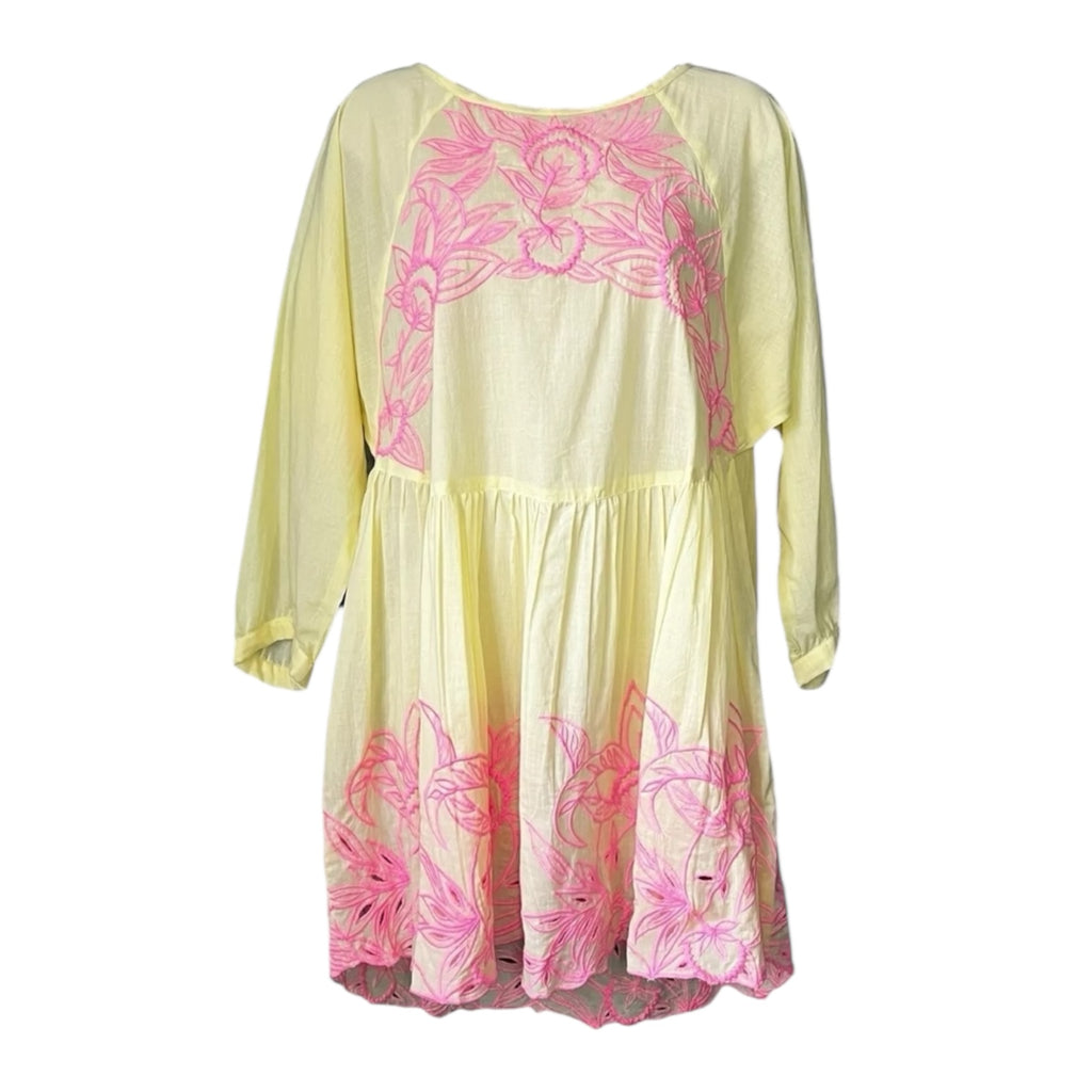 Juliet Dunn Cotton Embroidered Mini Batwing Dress – Size 1 (UK8) – pre-loved