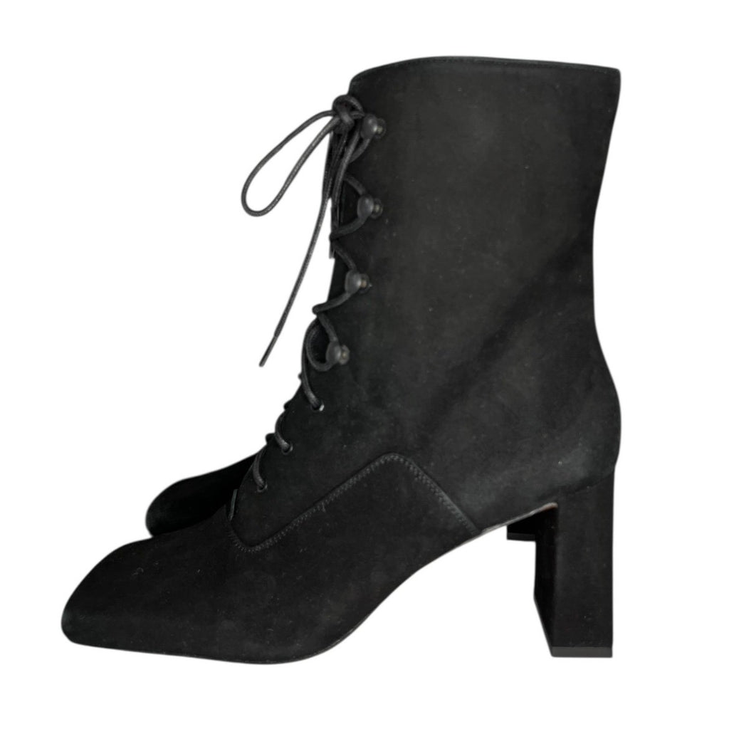 By Far Claude Black Suede Lace-Up Ankle Boots – EU 38
