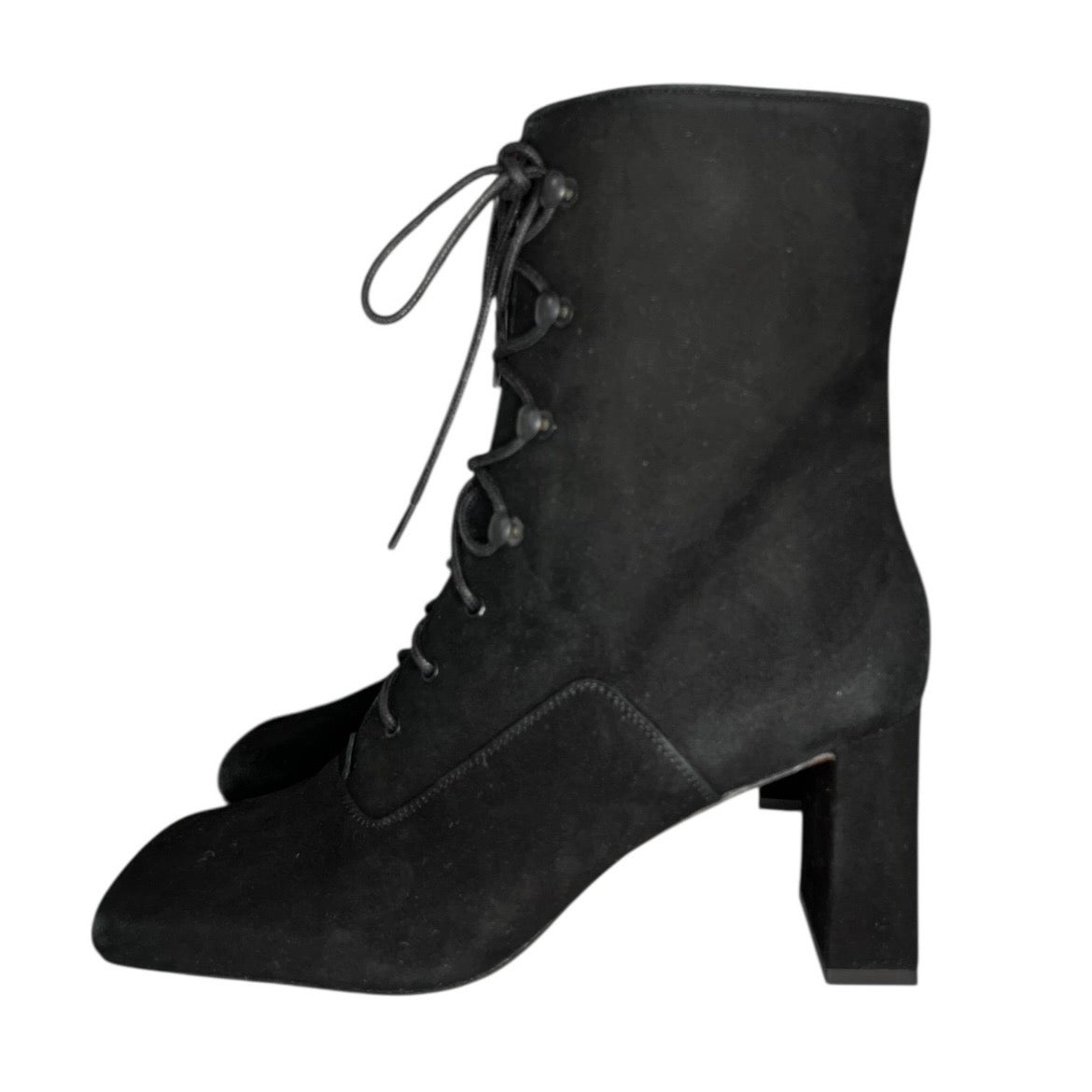 By Far Claude Black Suede Lace-Up Ankle Boots – EU 38