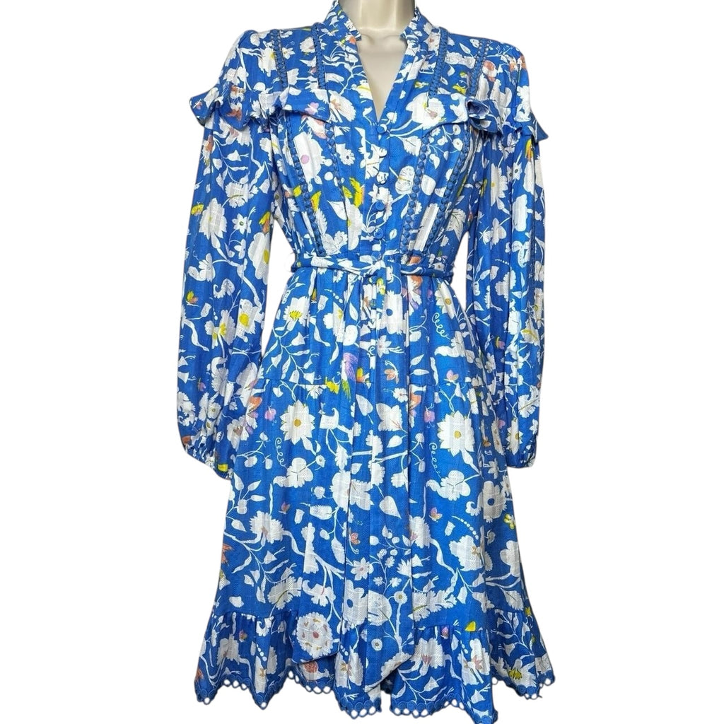 Diane von Furstenberg Chicago Floral Lace Tiered Mini Dress - US4 (UK8)