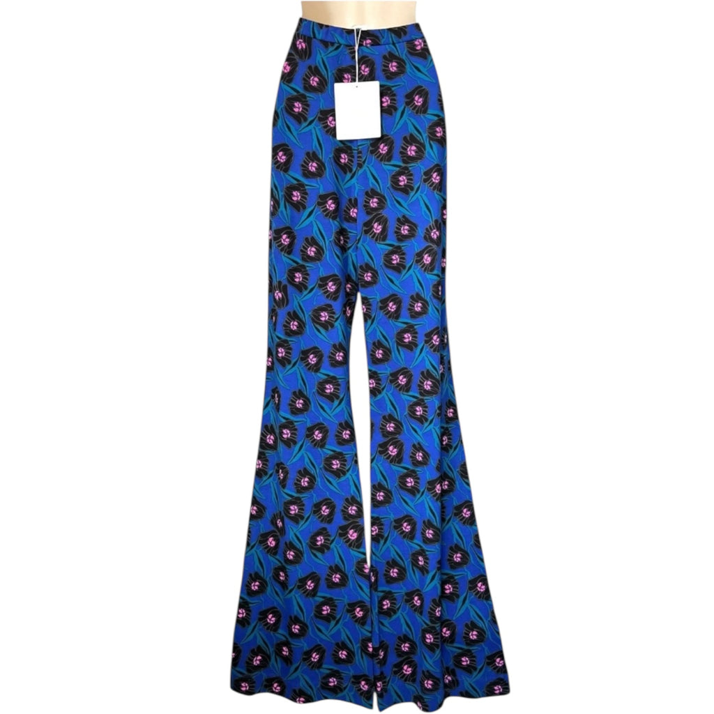 Diane Von Furstenberg Brooklyn Fortune Vine Jersey Flared Pants – US8 (UK12) – pre-loved