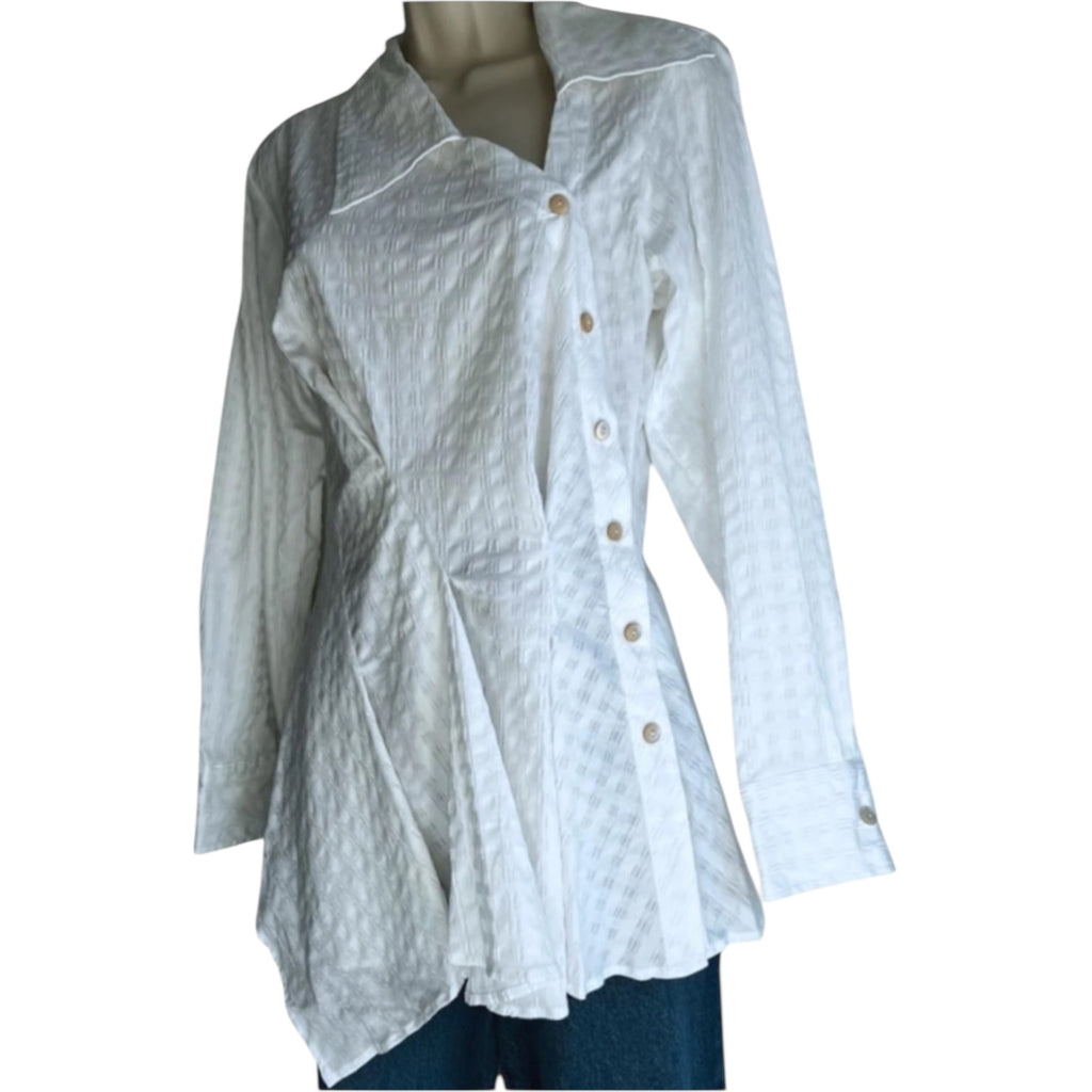 Palmer//Harding White Asymmetric Button-Down Shirt – UK6 – pre-loved