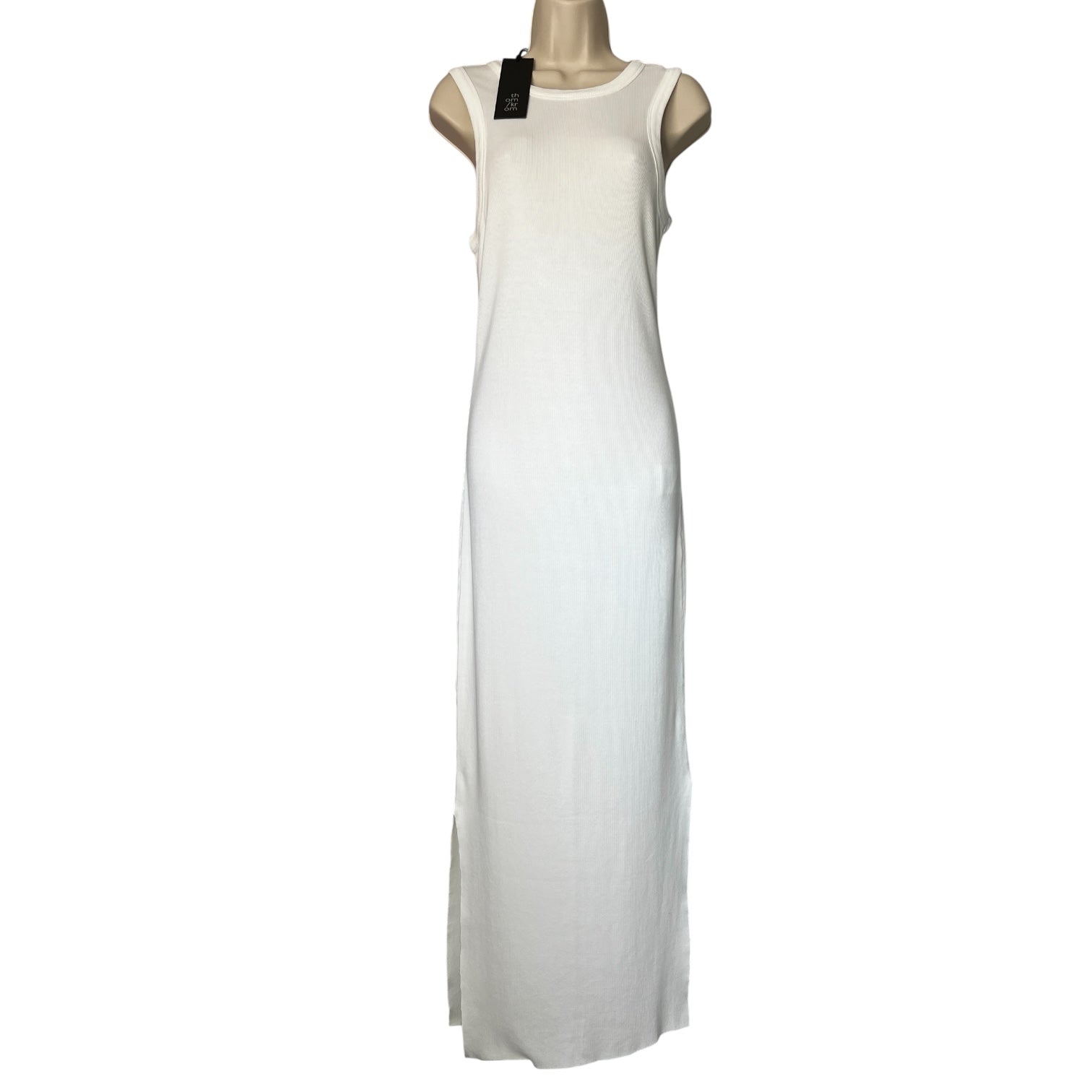Thom Krom Ribbed Maxi Tank Dress – Off-White, L – pre-loved