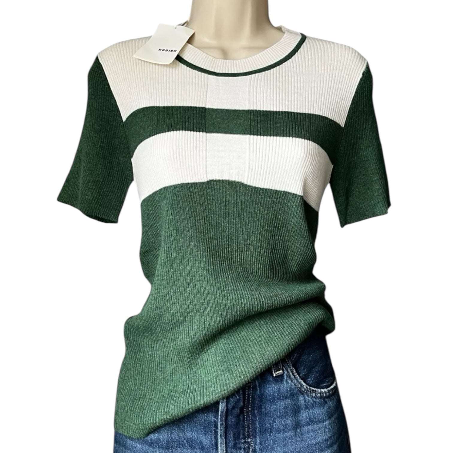 Rodier Ribbed Knit Polo T-Shirt – FR40 (UK12)