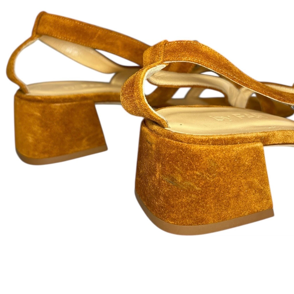 By Far Cuba Suede Block Heel Sandals – Brown, EU 40